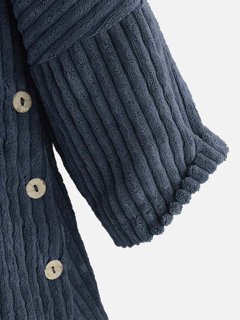 Hooded ribbed coat - stylish ladies oversized high-low jacket