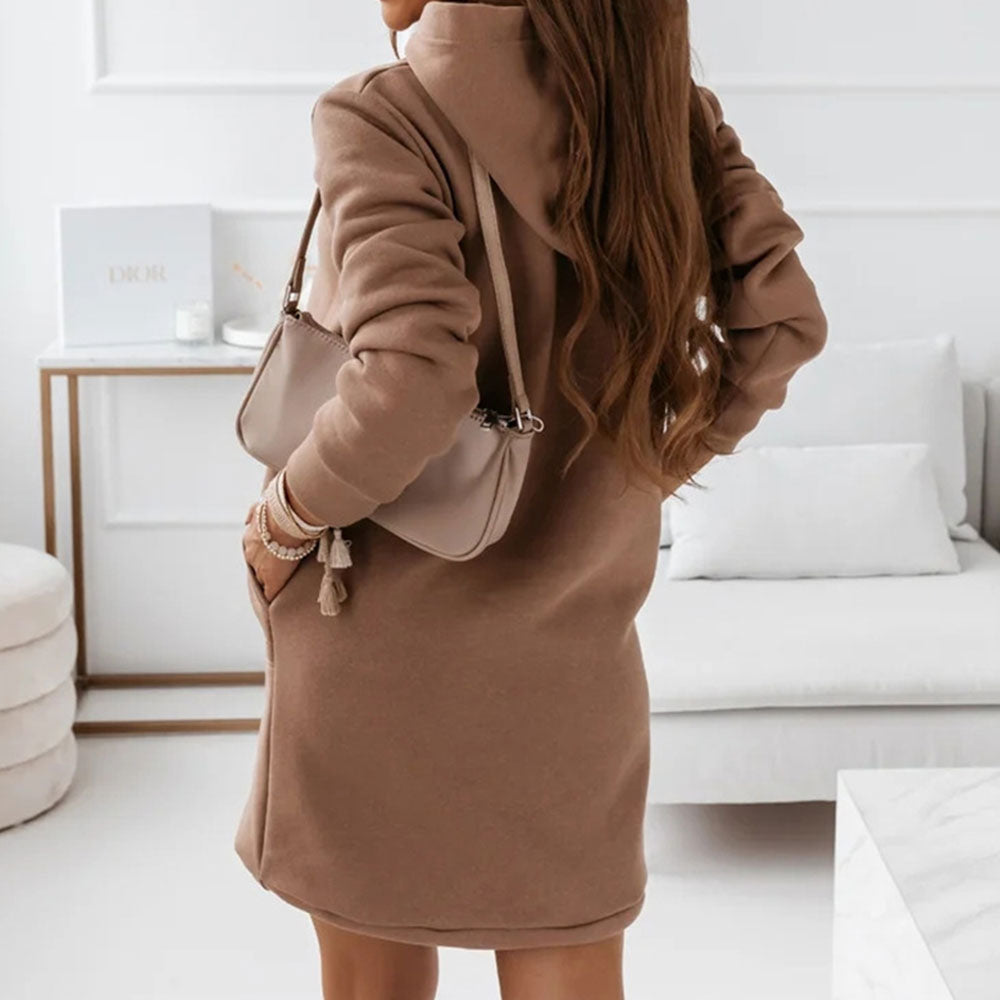 Hooded sweatshirt dress - ladies casual dress