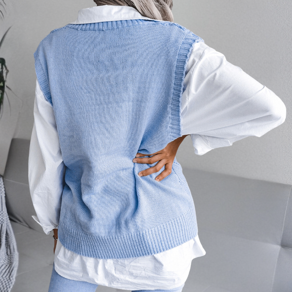 Knitted Vest - Chic Sleeveless Ladies Jumper