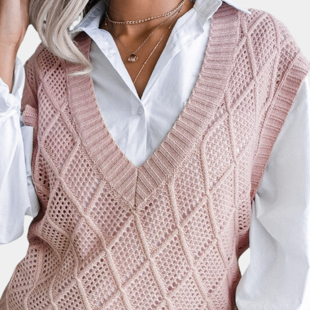 Knitted Vest - Chic Sleeveless Ladies Jumper