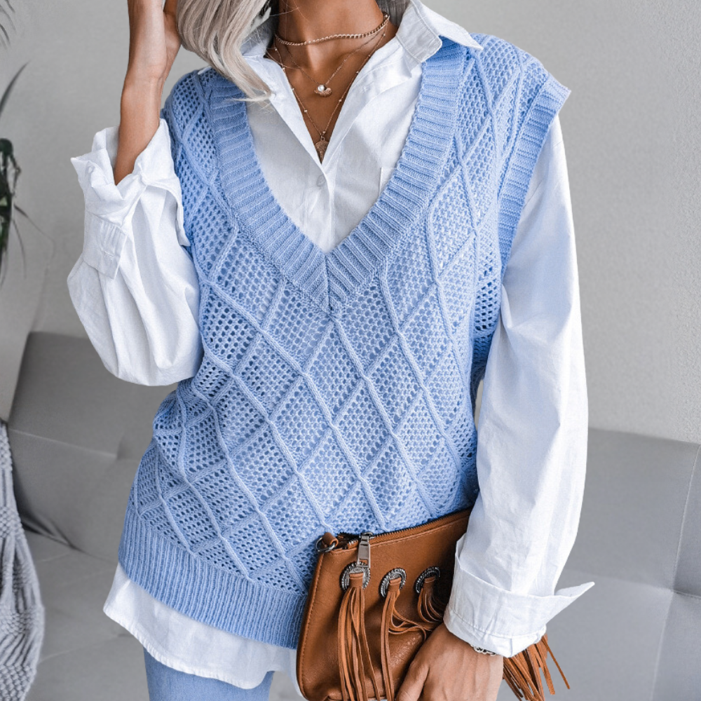 Knitted Vest - Chic Sleeveless Ladies Jumper