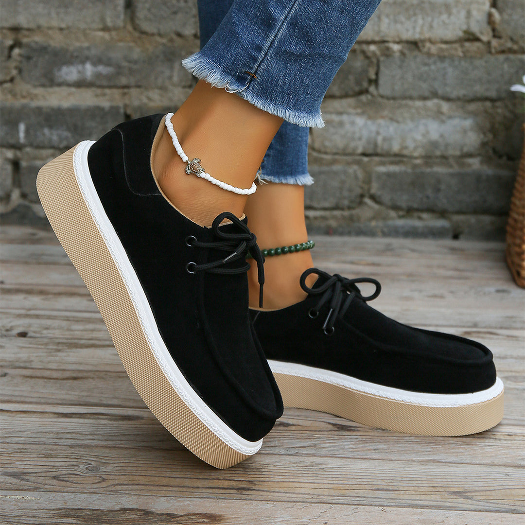 Lace-up casual shoes - comfortable ladies footwear for everyday wear