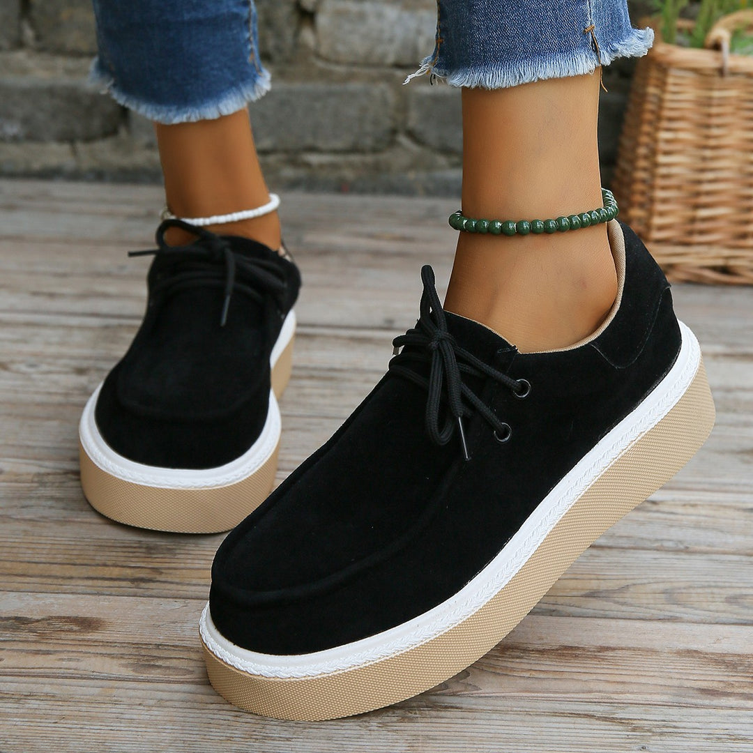 Lace-up casual shoes - comfortable ladies footwear for everyday wear