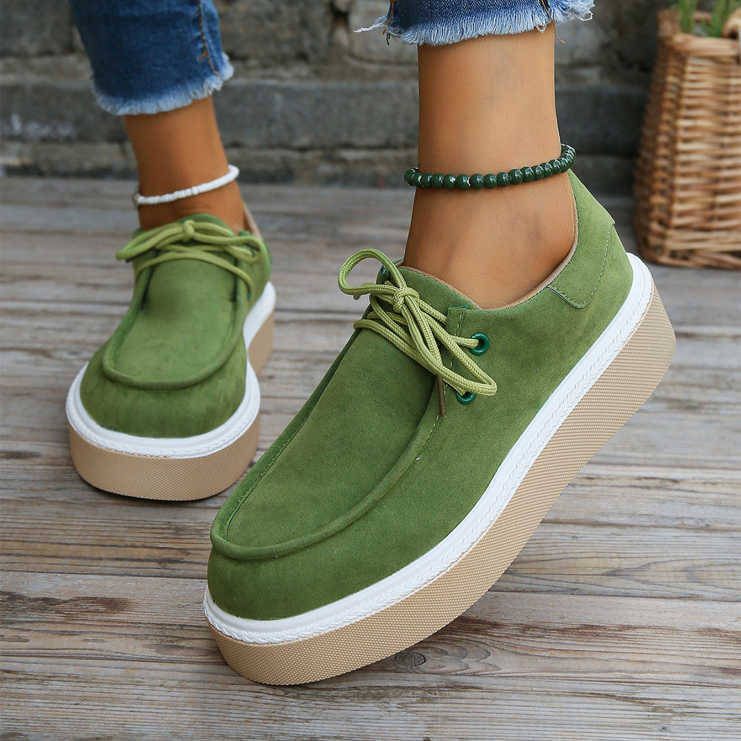 Lace-up casual shoes - comfortable ladies footwear for everyday wear
