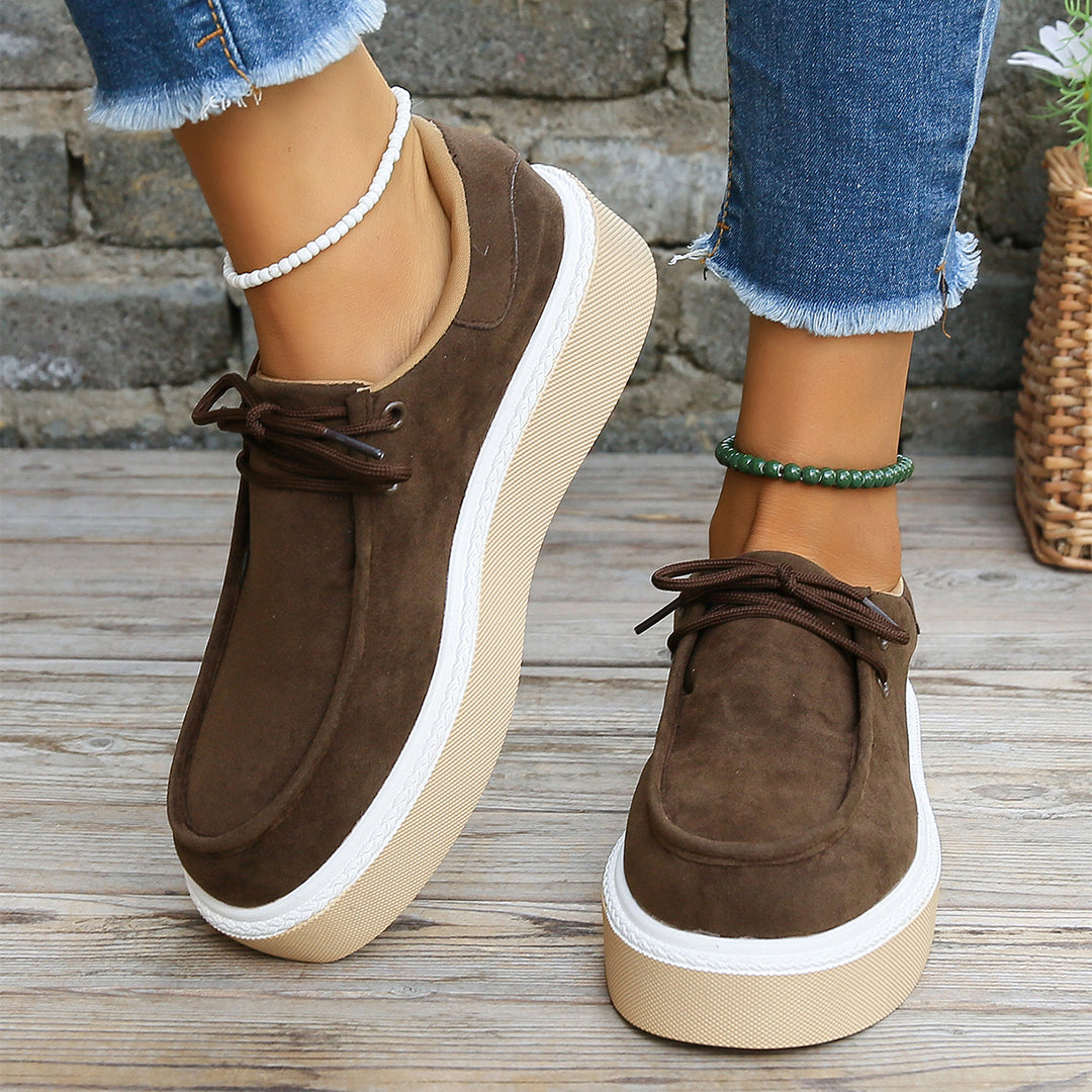 Lace-up casual shoes - comfortable ladies footwear for everyday wear