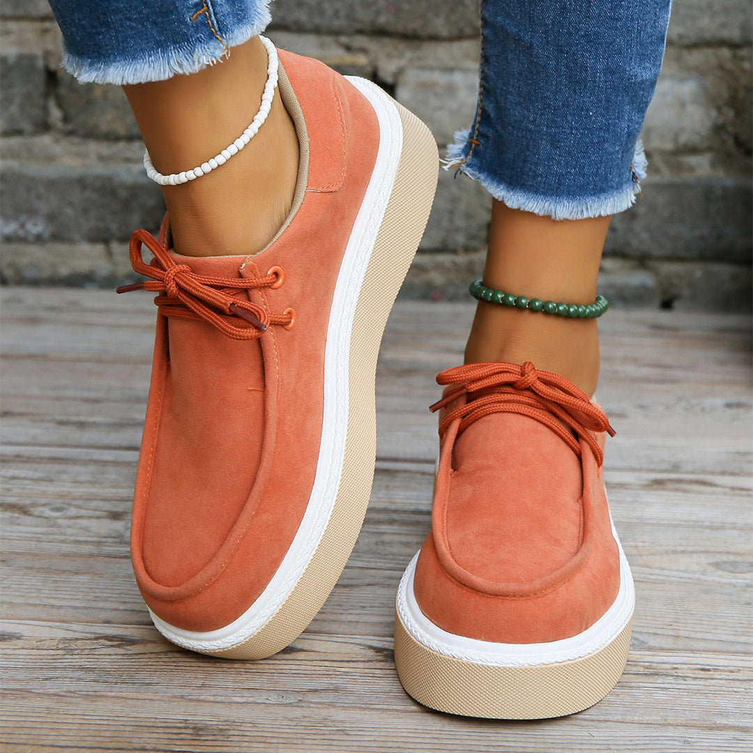 Lace-up casual shoes - comfortable ladies footwear for everyday wear