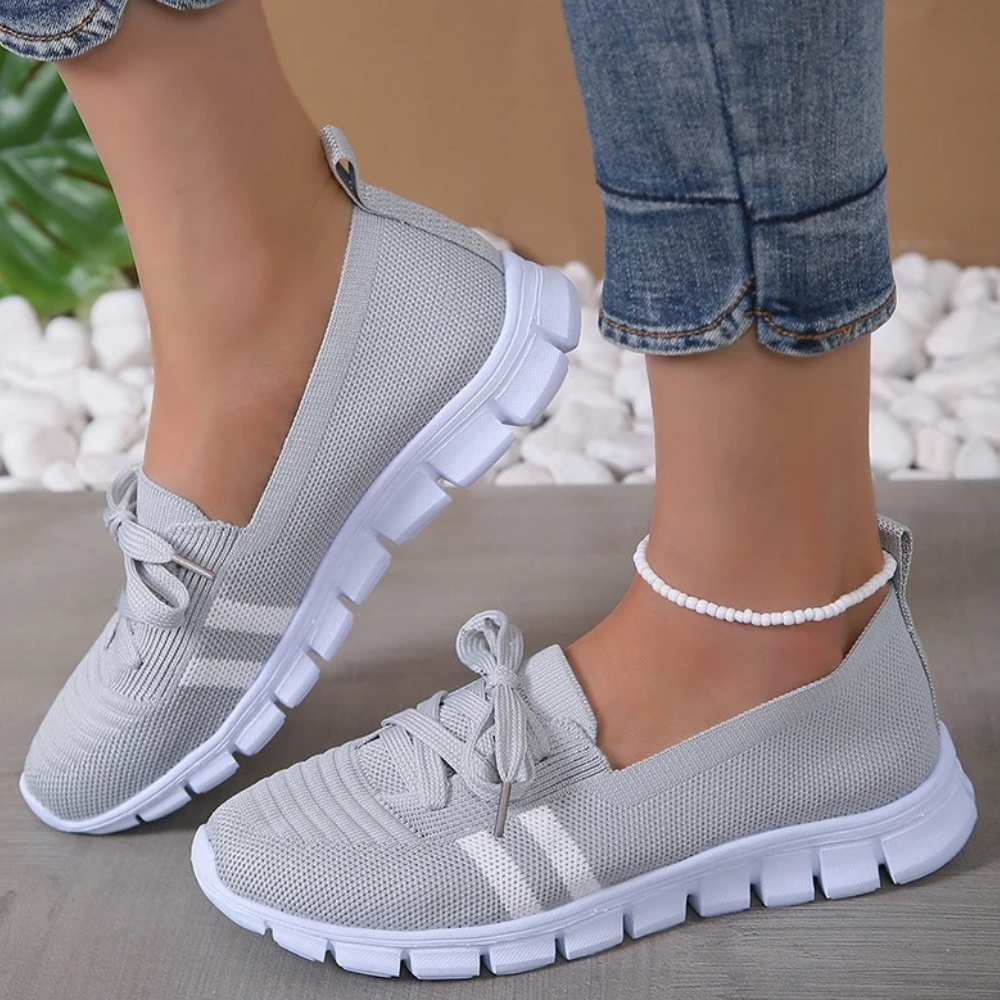 Ladies Airy Lace-Up Shoes - Chic Lightweight Trainers