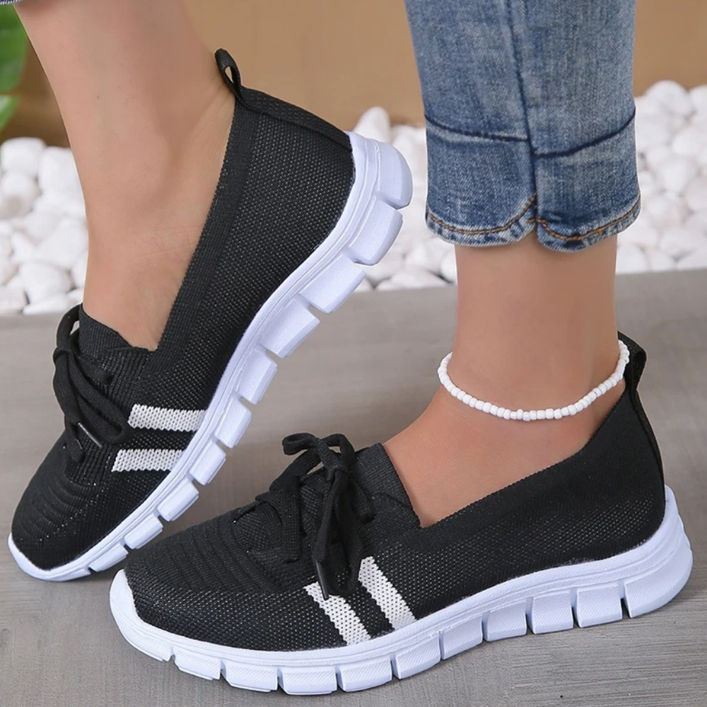 Ladies Airy Lace-Up Shoes - Chic Lightweight Trainers