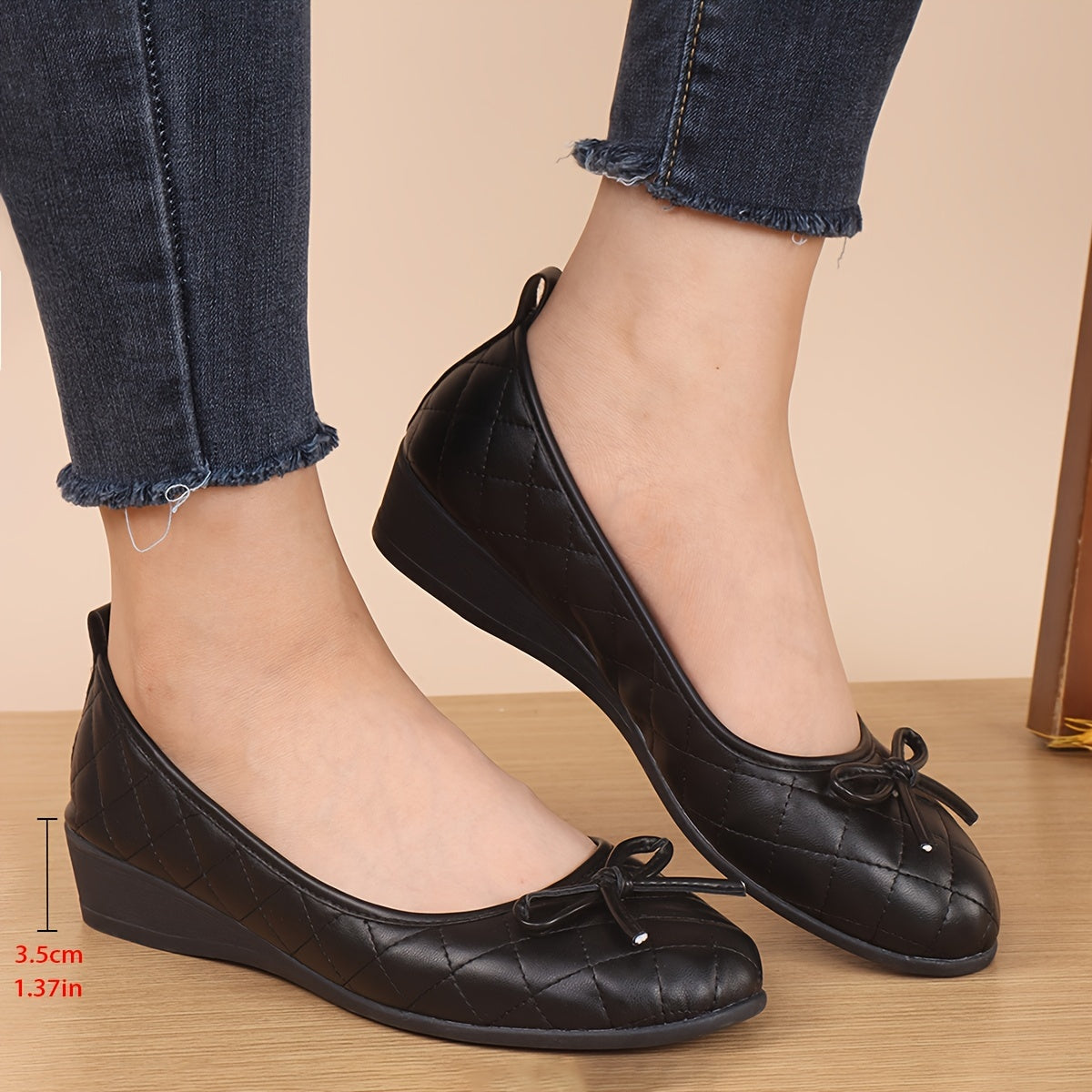 Ladies Black Quilted Slip-On Shoes - Elegant Lightweight Cozy Footwear