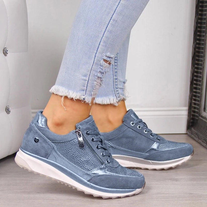 Ladies' casual lace-up trainers - stylish lightweight footwear
