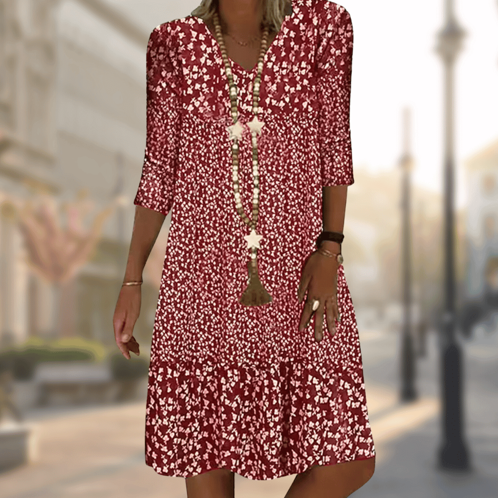 Ladies Floral Print Dress - Chic And Cozy Women’S Dress