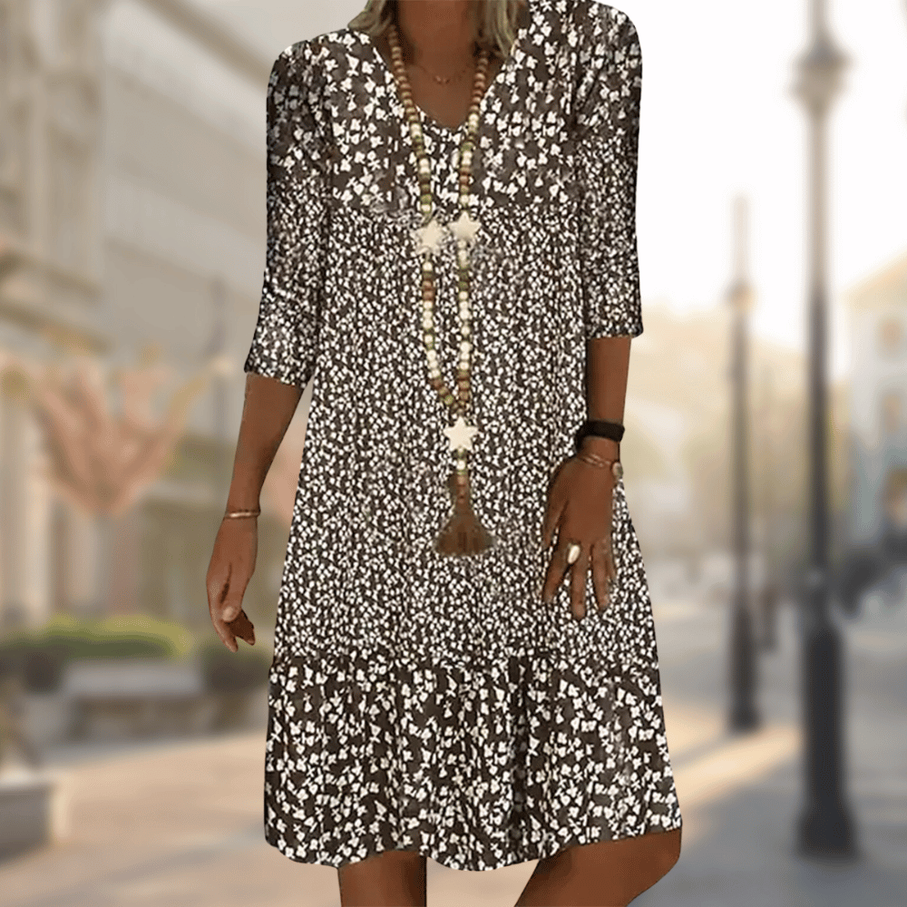 Ladies Floral Print Dress - Chic And Cozy Women’S Dress