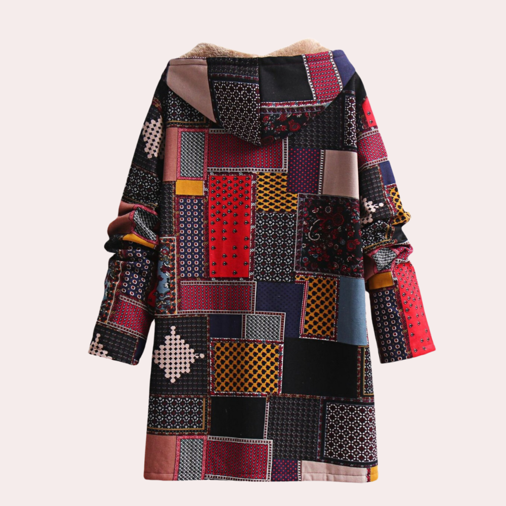 Ladies Hooded Fleece Coat - Trendy Warm Patchwork Outerwear