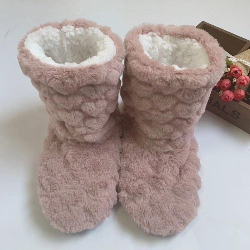 Ladies plush house boots - cosy faux fur slipper socks