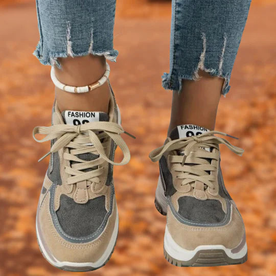 Ladies Sneakers - Stylish And Cozy Beige Trainers