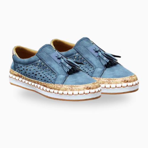 Ladies Sneakers - Stylish Slip-On Shoes With Tassel Detail