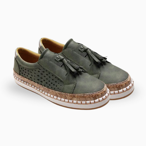 Ladies Sneakers - Stylish Slip-On Shoes With Tassel Detail