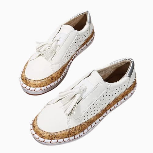 Ladies Sneakers - Stylish Slip-On Shoes With Tassel Detail