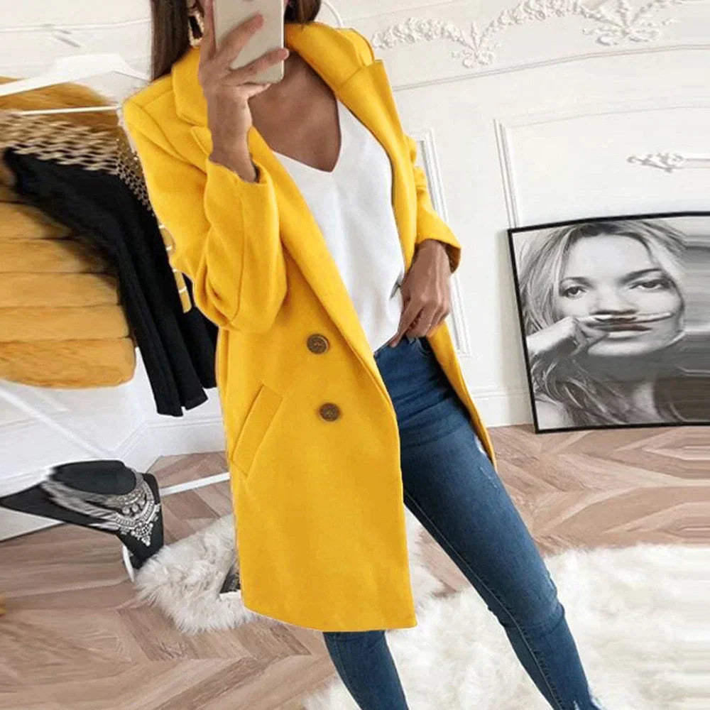 Ladies Trench Coat - Elegant Double-Breasted Outerwear