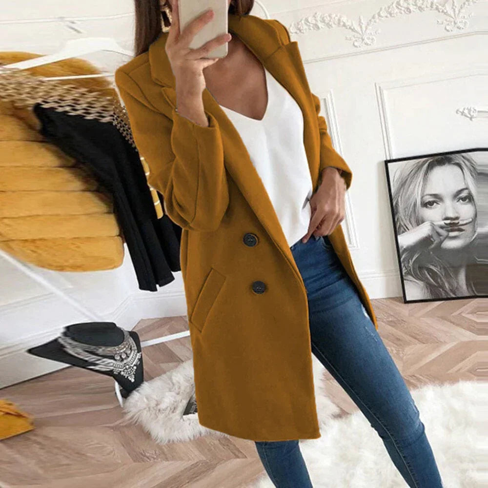 Ladies Trench Coat - Elegant Double-Breasted Outerwear