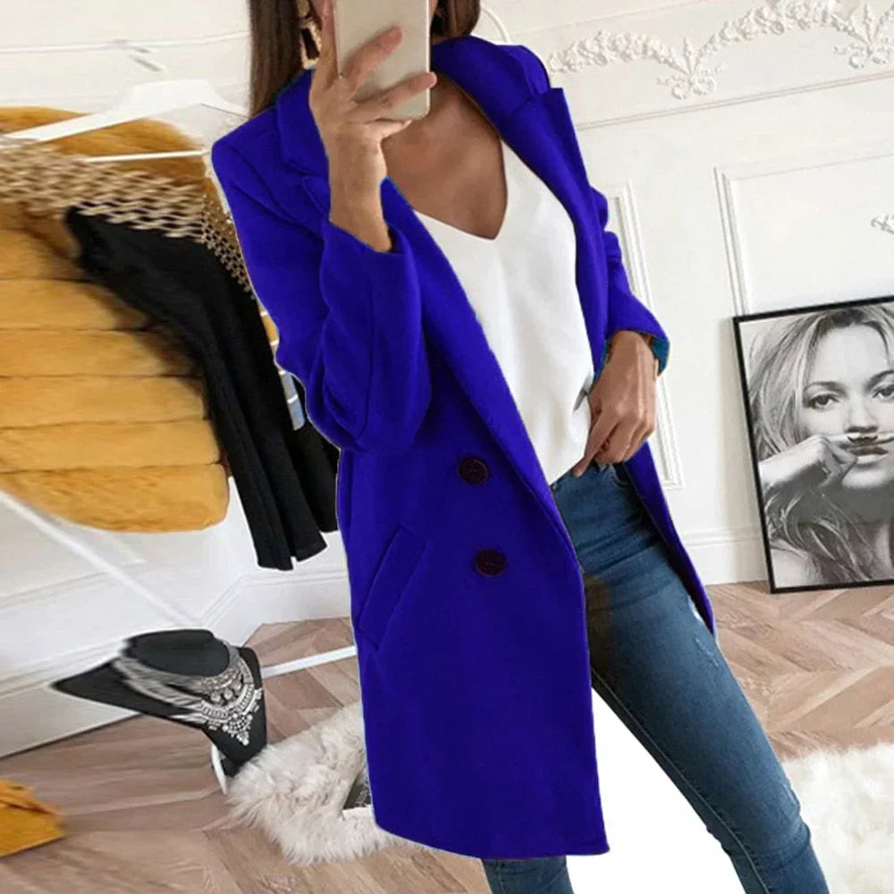 Ladies Trench Coat - Elegant Double-Breasted Outerwear