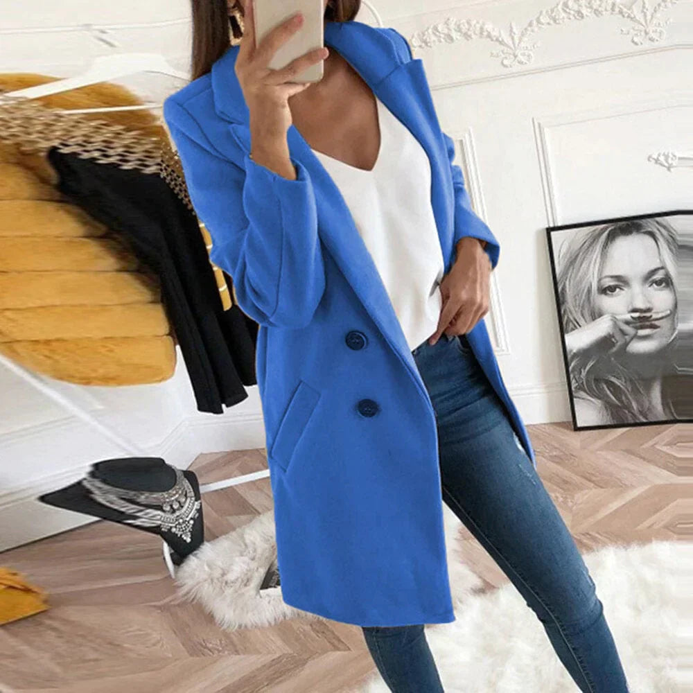 Ladies Trench Coat - Elegant Double-Breasted Outerwear