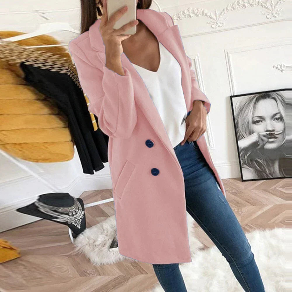 Ladies Trench Coat - Elegant Double-Breasted Outerwear