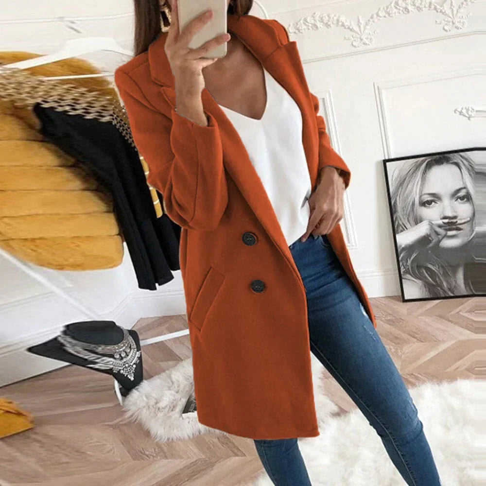 Ladies Trench Coat - Elegant Double-Breasted Outerwear