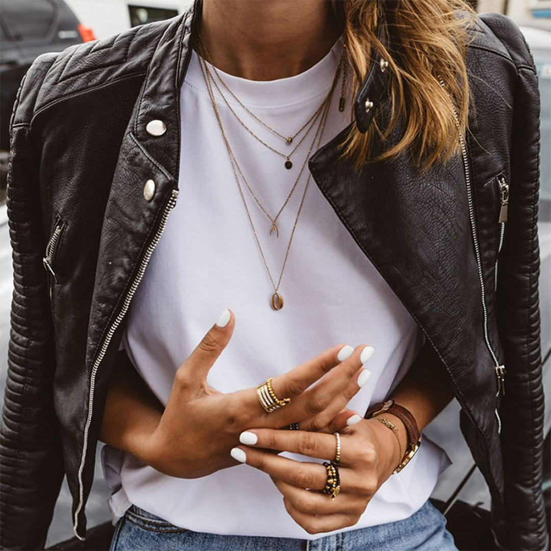Leather Biker Jacket - Stylish Black Ladies Jacket