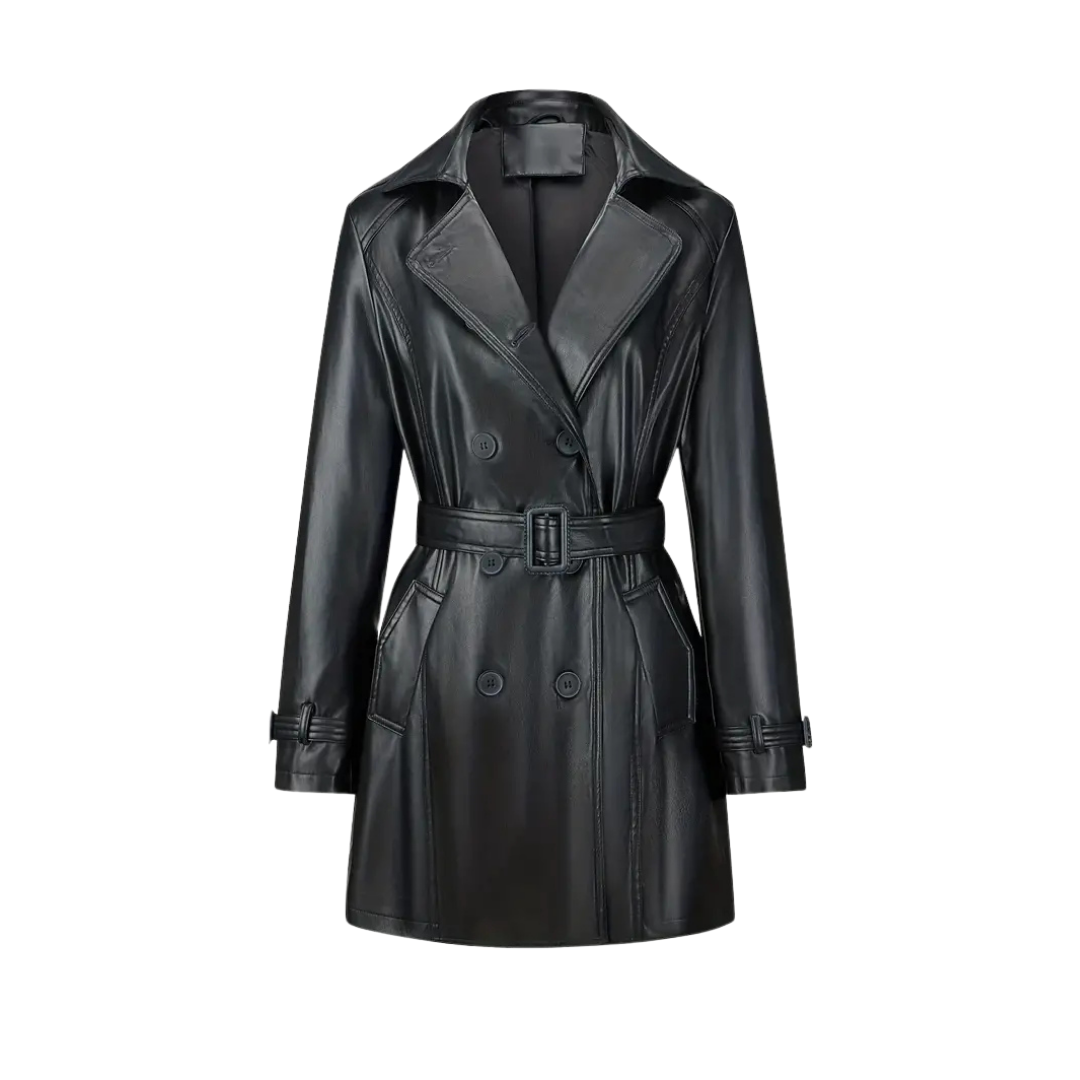 Leather Trench Coat - Chic Long Ladies Coat