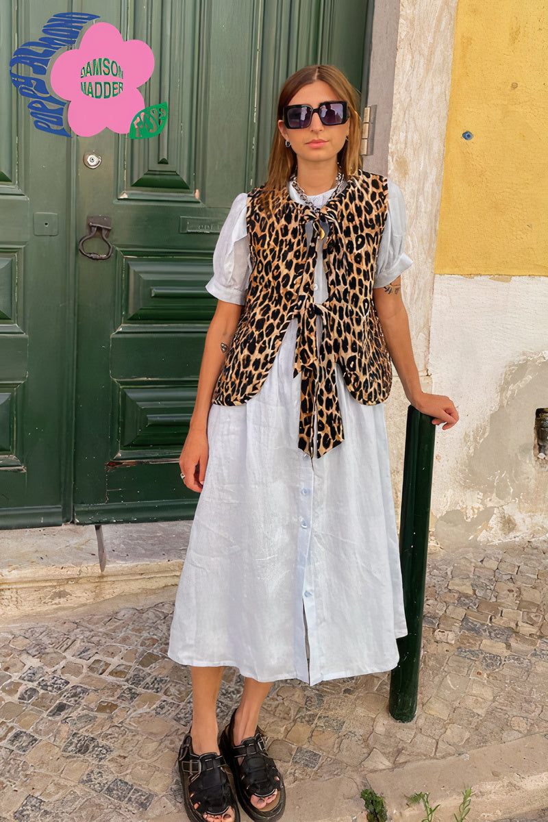 Leopard Print Waistcoat - Trendy Ladies Spring/Summer Vest