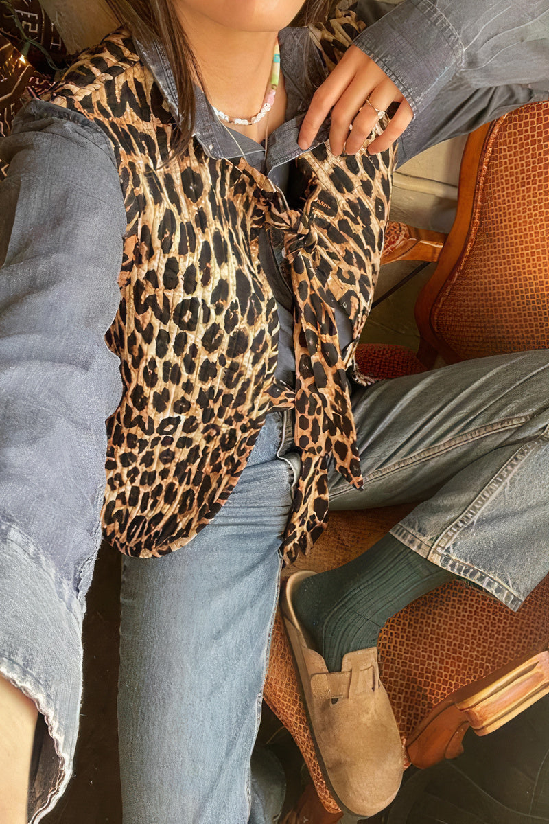 Leopard Print Waistcoat - Trendy Ladies Spring/Summer Vest