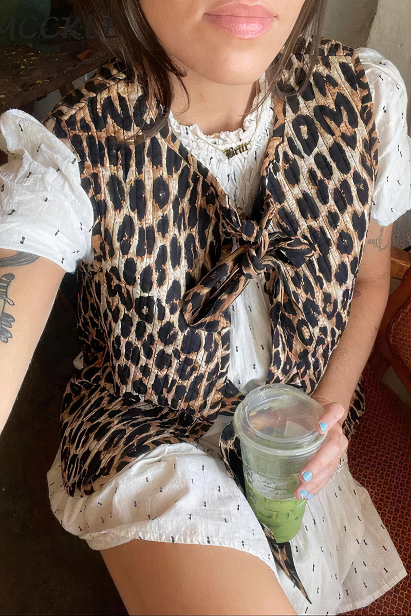 Leopard Print Waistcoat - Trendy Ladies Spring/Summer Vest