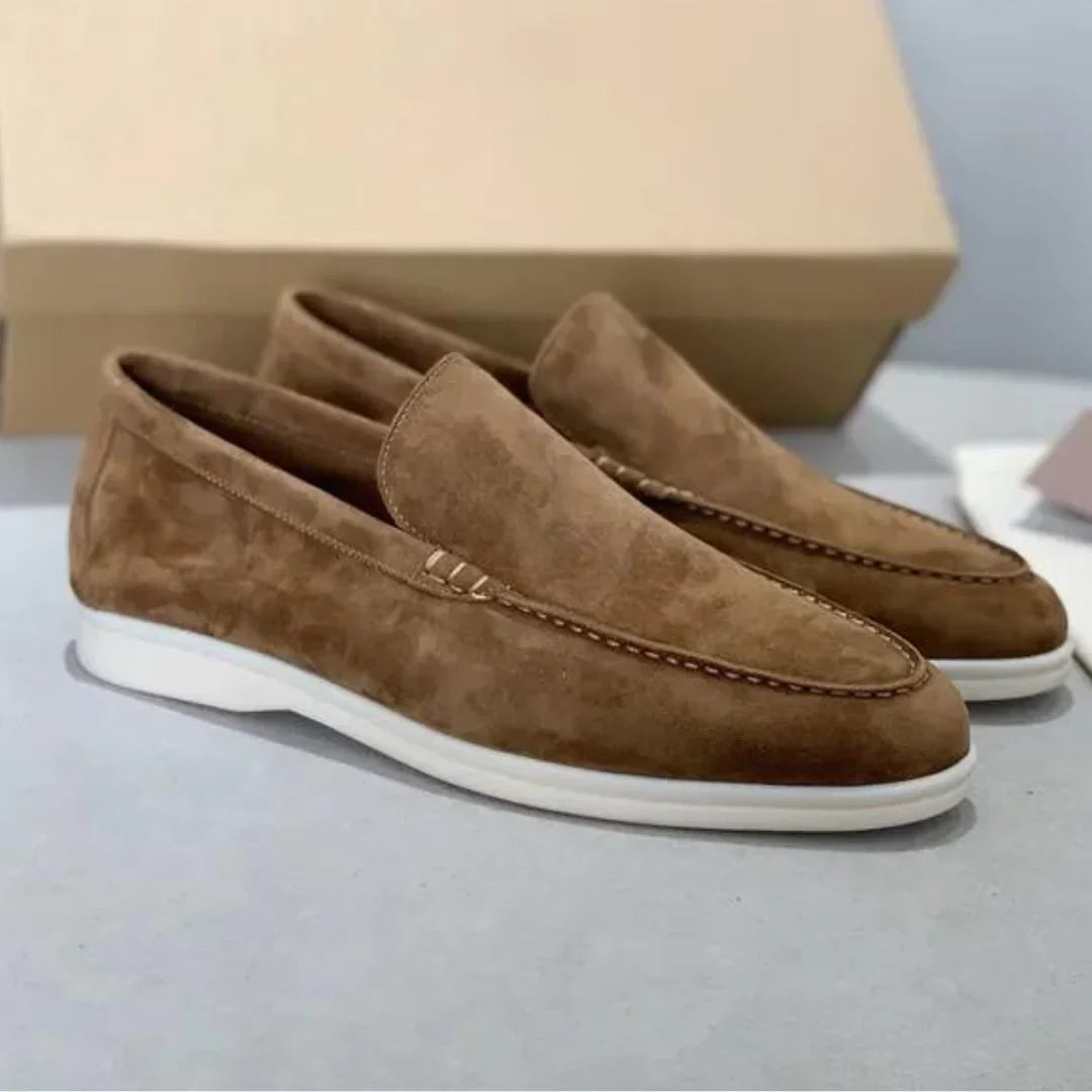 Loafers - Suede Slip-On Shoes For Ladies