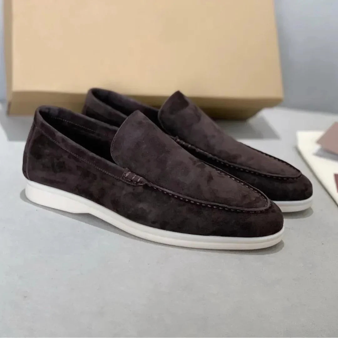 Loafers - Suede Slip-On Shoes For Ladies