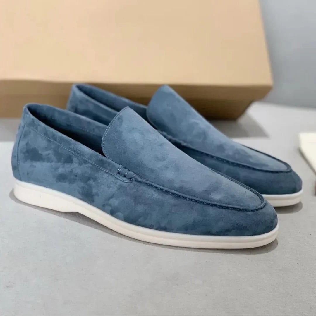 Loafers - Suede Slip-On Shoes For Ladies