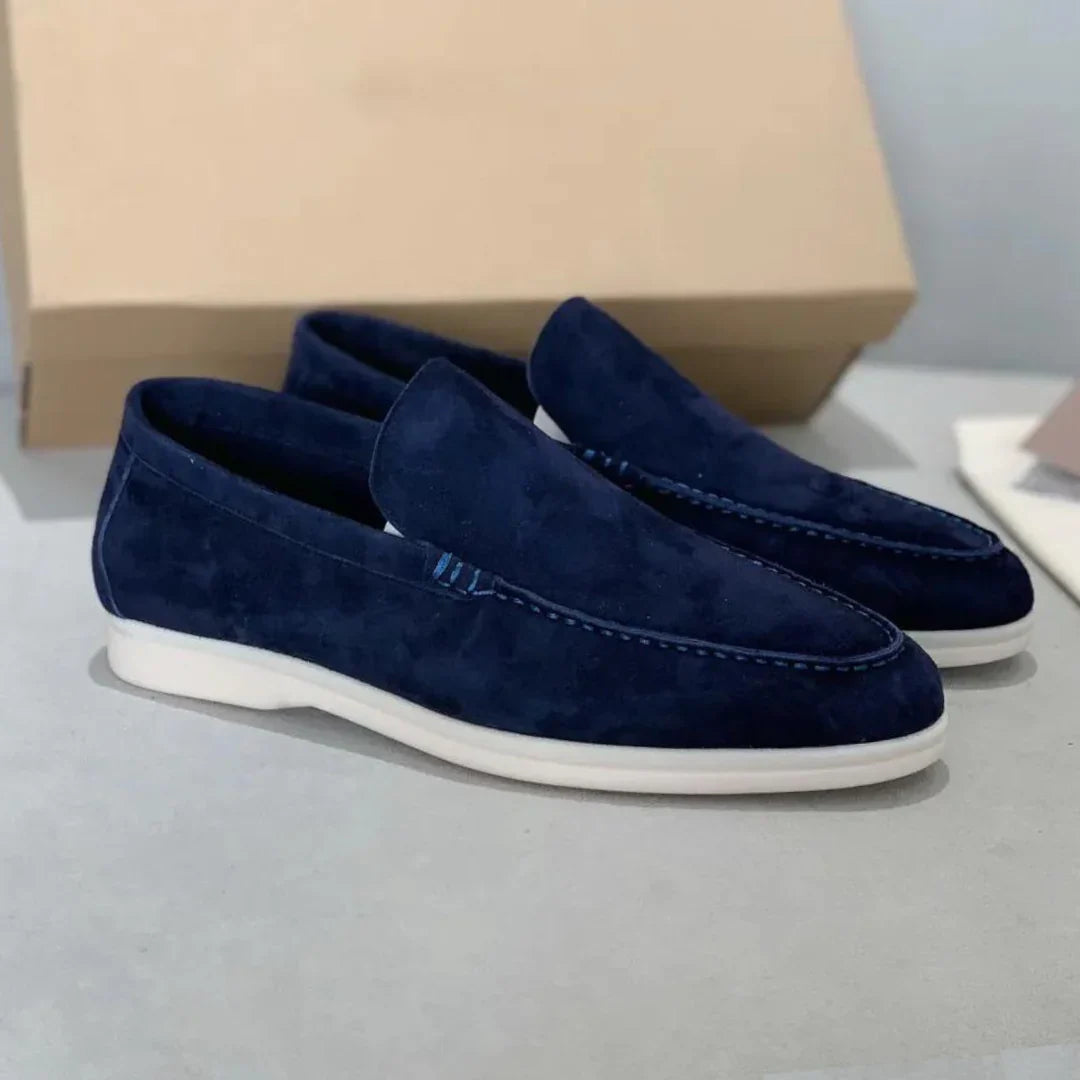 Loafers - Suede Slip-On Shoes For Ladies