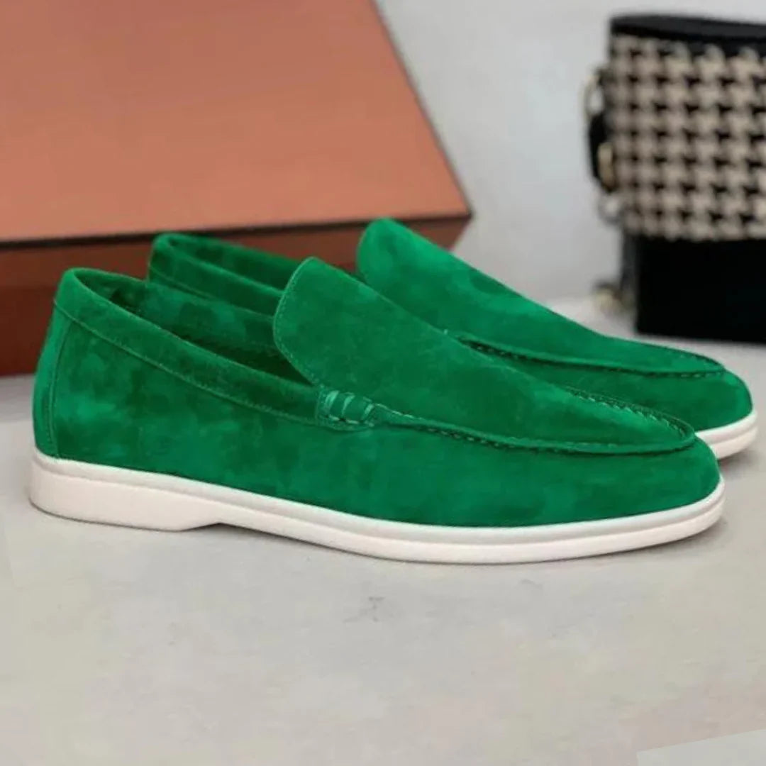 Loafers - Suede Slip-On Shoes For Ladies
