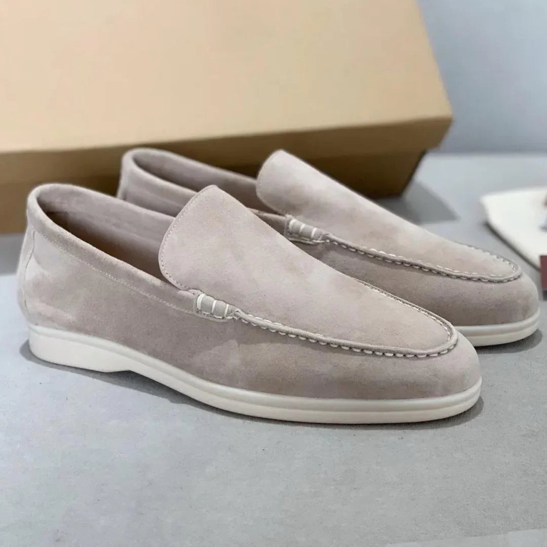 Loafers - Suede Slip-On Shoes For Ladies