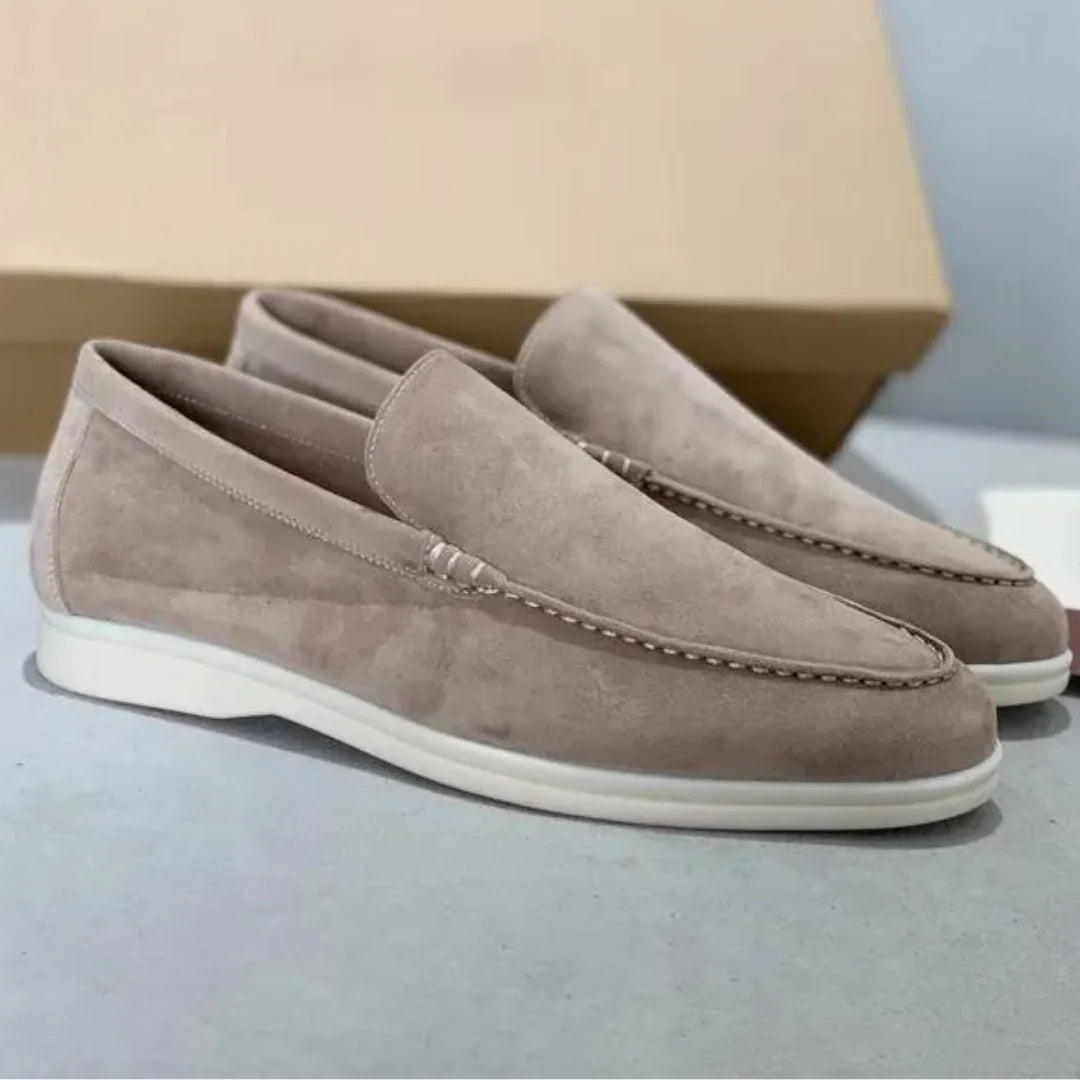 Loafers - Suede Slip-On Shoes For Ladies