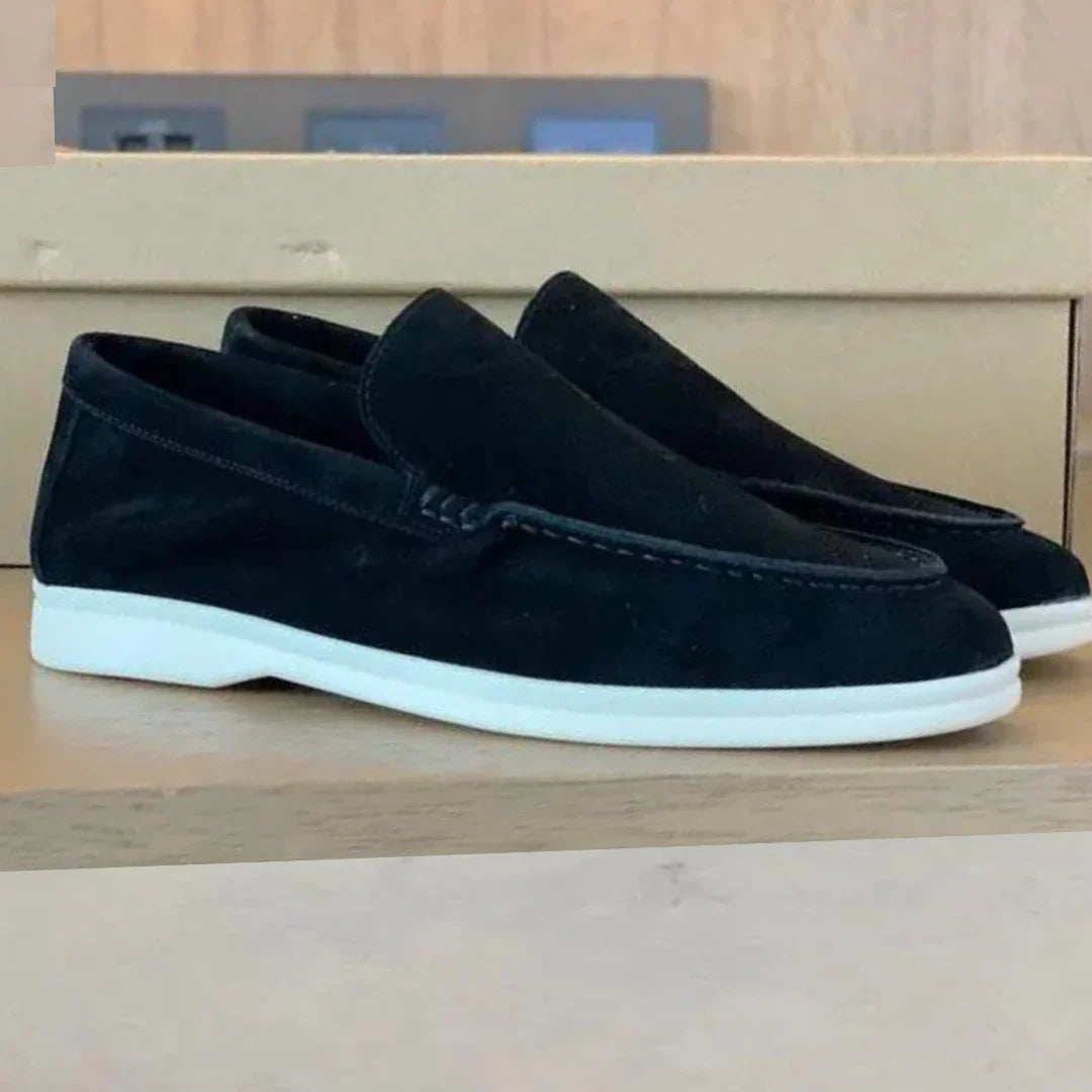 Loafers - Suede Slip-On Shoes For Ladies