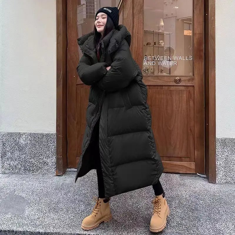 Long Padded Coat - Trendy Ladies Hooded Winter Jacket