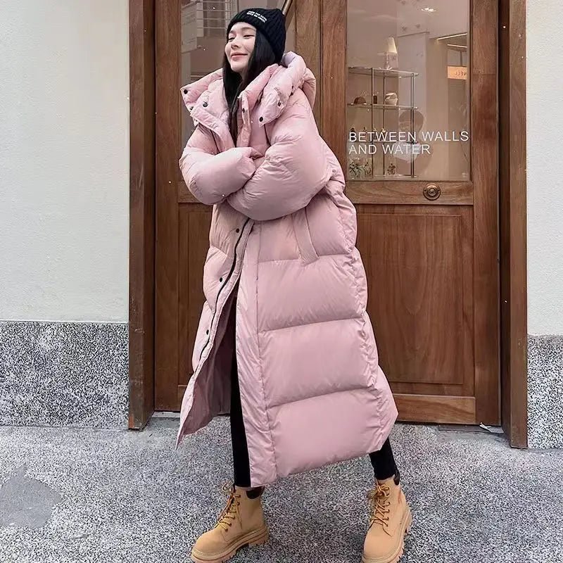 Long Padded Coat - Trendy Ladies Hooded Winter Jacket
