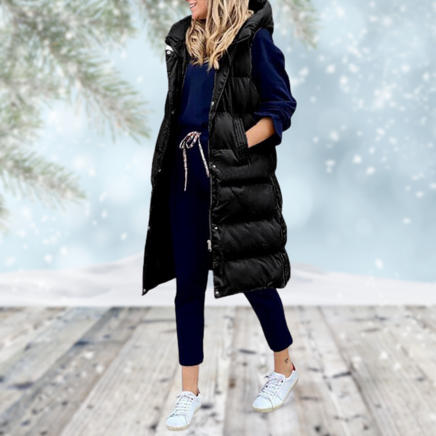 Long padded gilet - stylish ladies winter outerwear