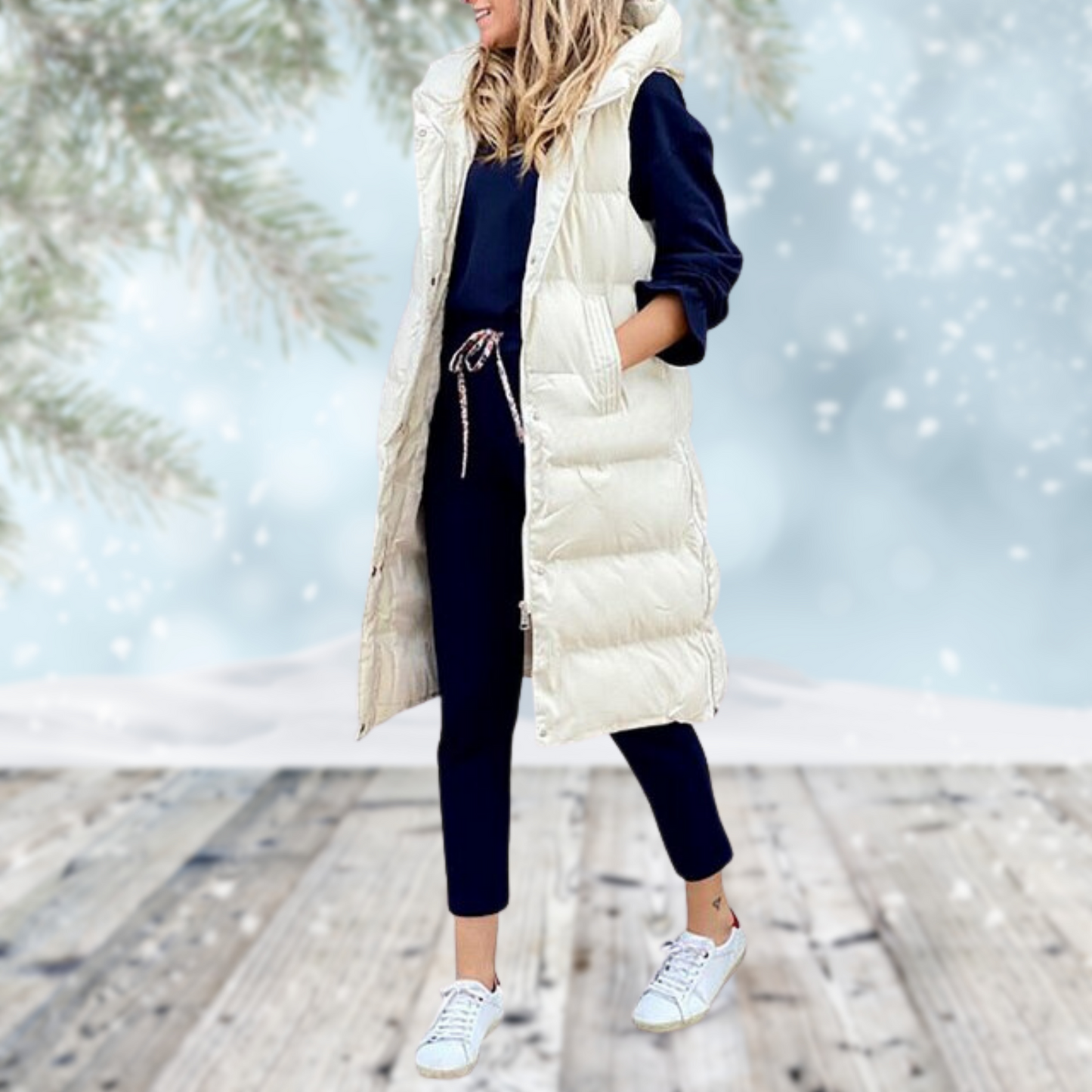 Long padded gilet - stylish ladies winter outerwear