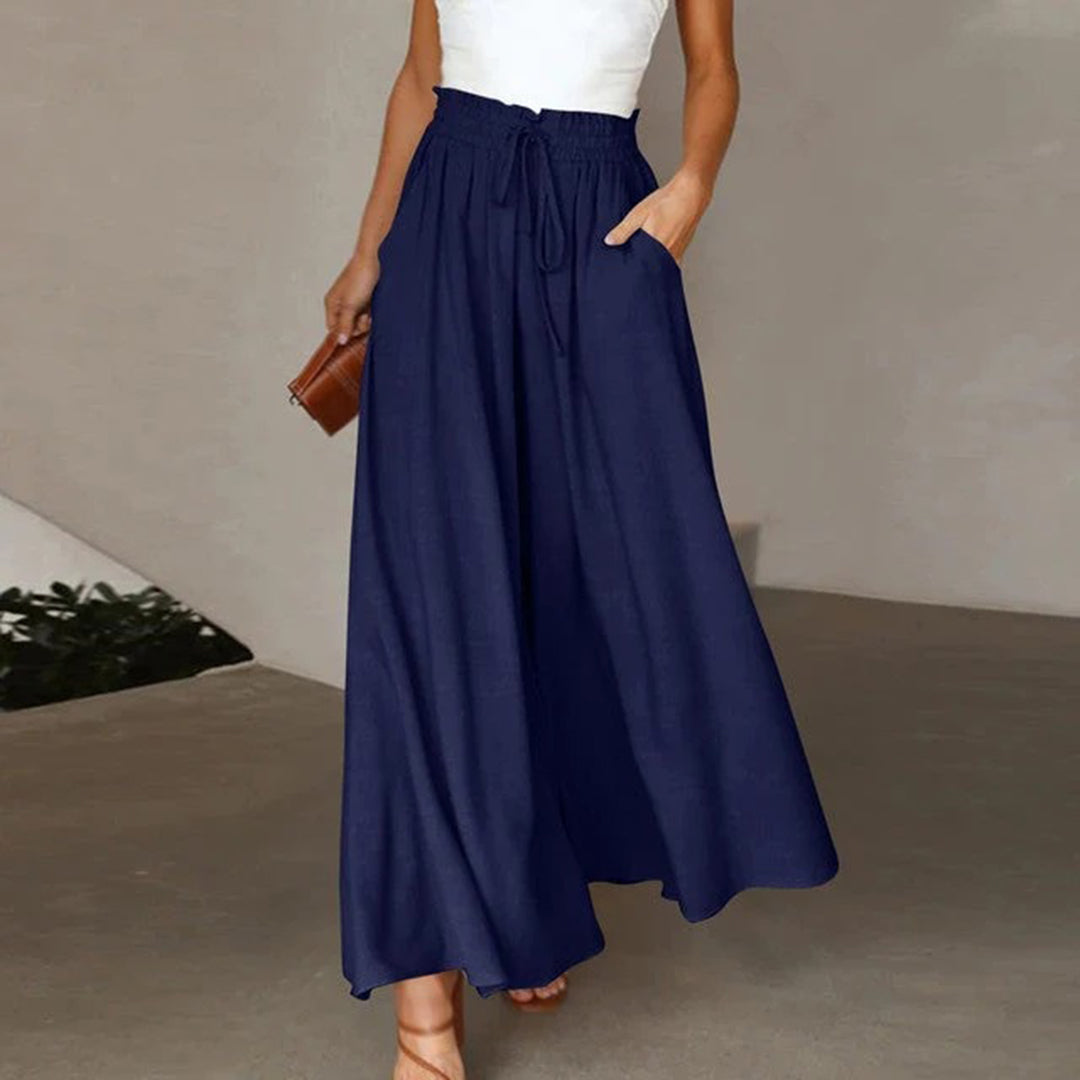 Maxi Skirt - Elegant Loose Ladies Skirt With Pockets