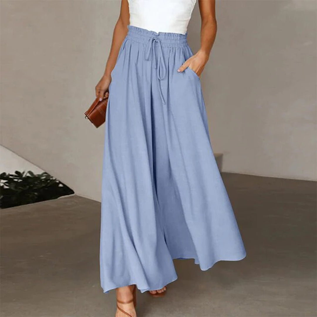 Maxi Skirt - Elegant Loose Ladies Skirt With Pockets