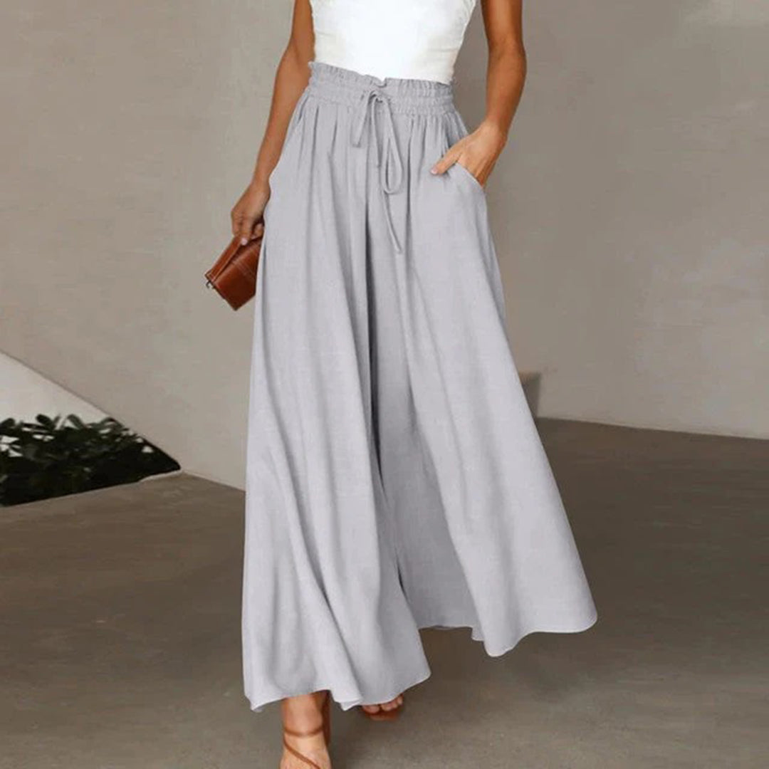 Maxi Skirt - Elegant Loose Ladies Skirt With Pockets