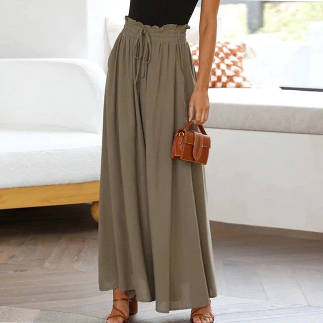 Maxi Skirt - Elegant Loose Ladies Skirt With Pockets