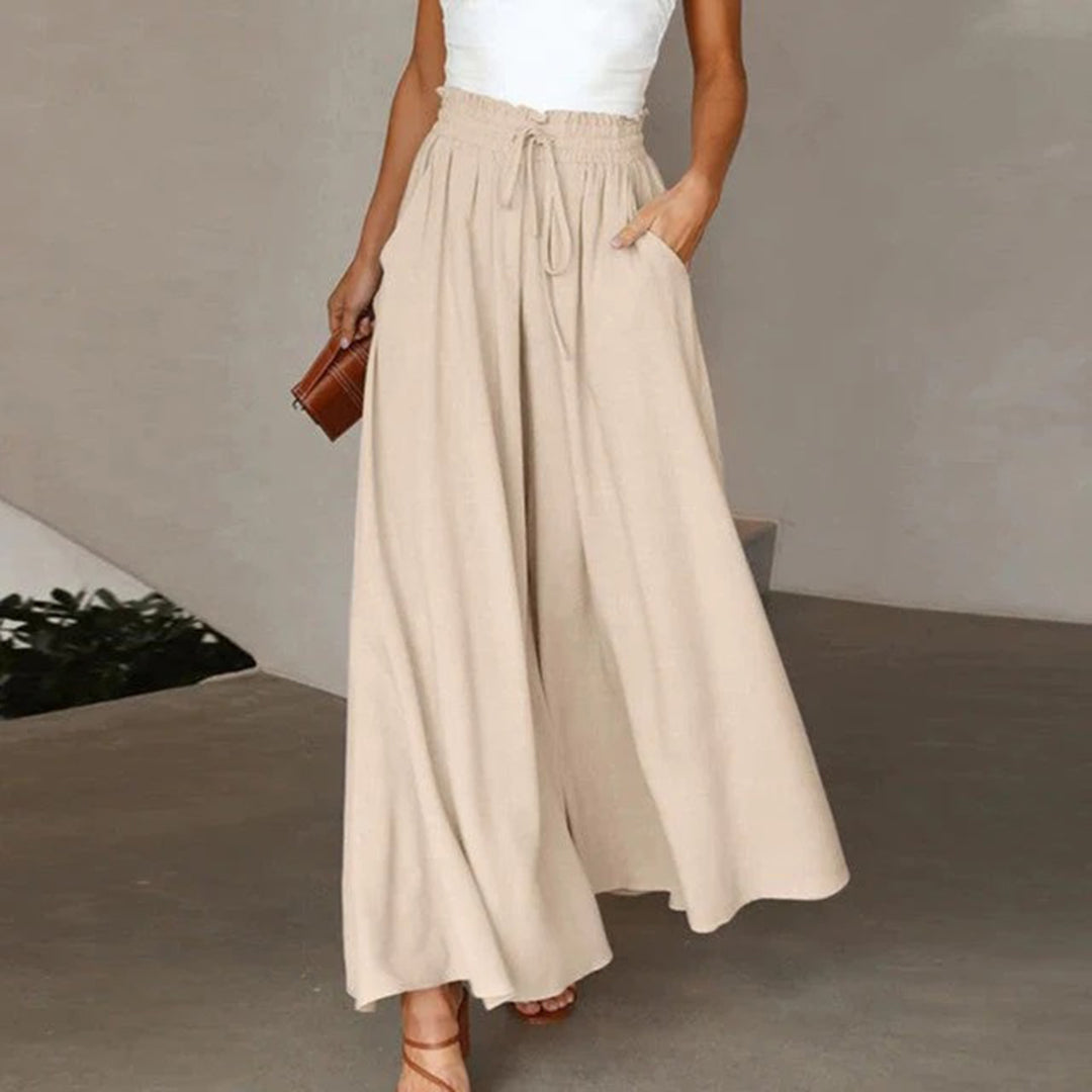 Maxi Skirt - Elegant Loose Ladies Skirt With Pockets